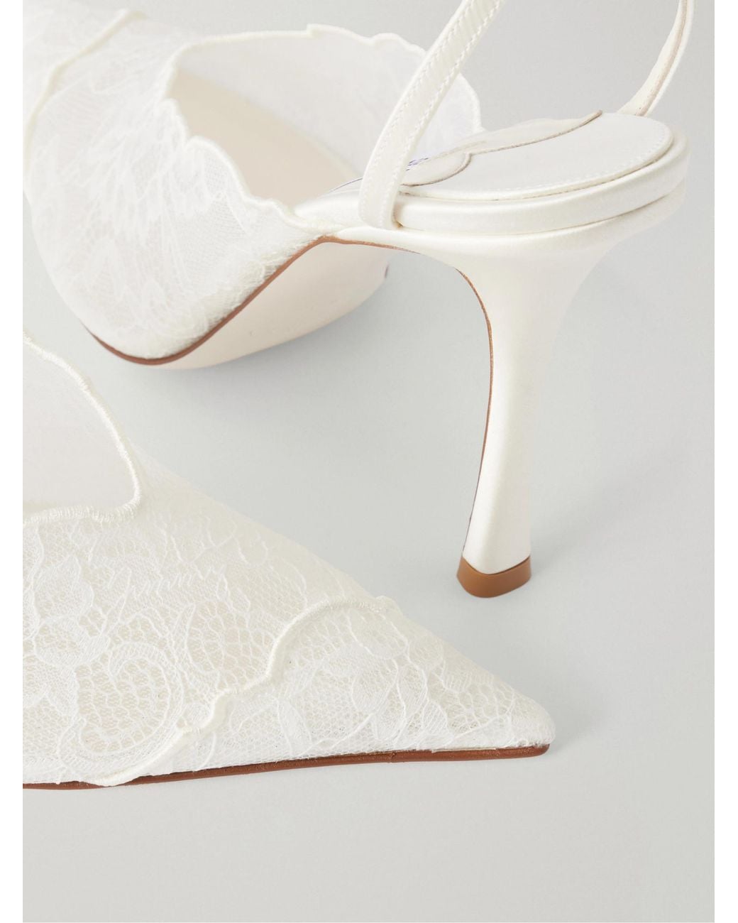 Jimmy Choo White Flower Lace High Heels
