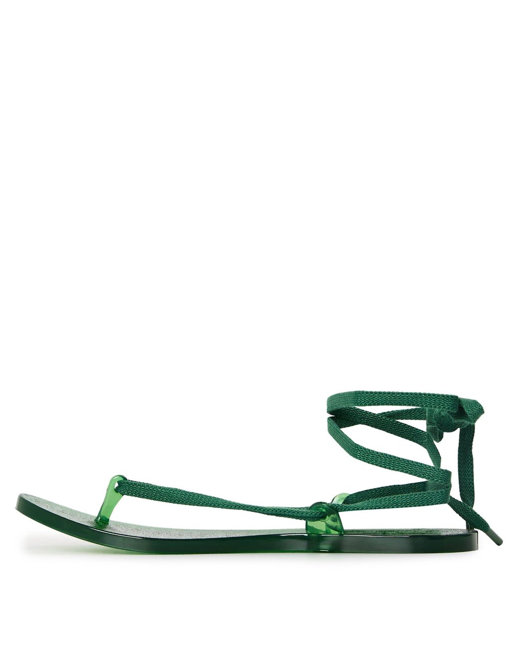 Ancient Greek Sandals Green Simple Flat Sandals