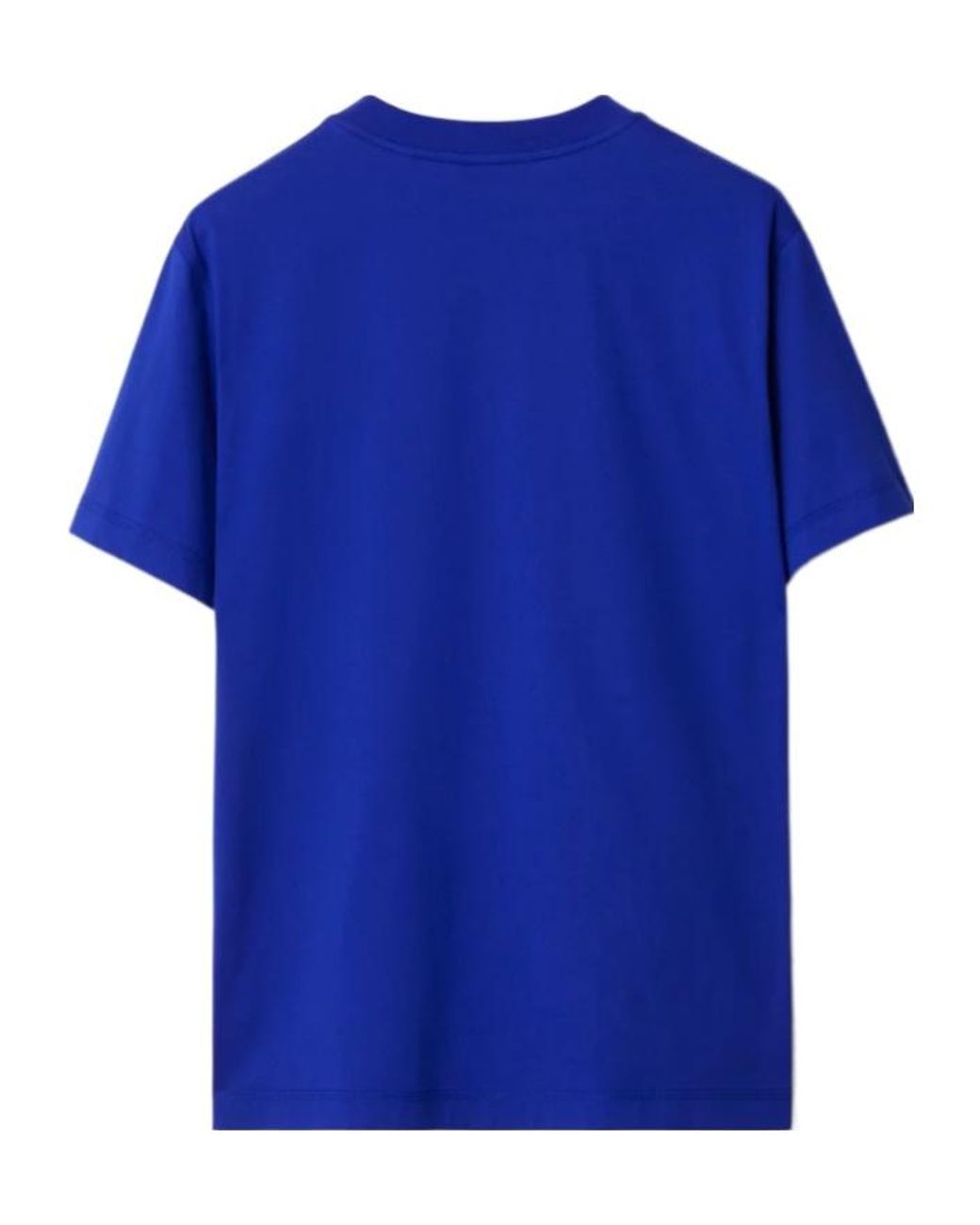 Burberry Blue Edk Embroidered Cotton T-Shirt for men