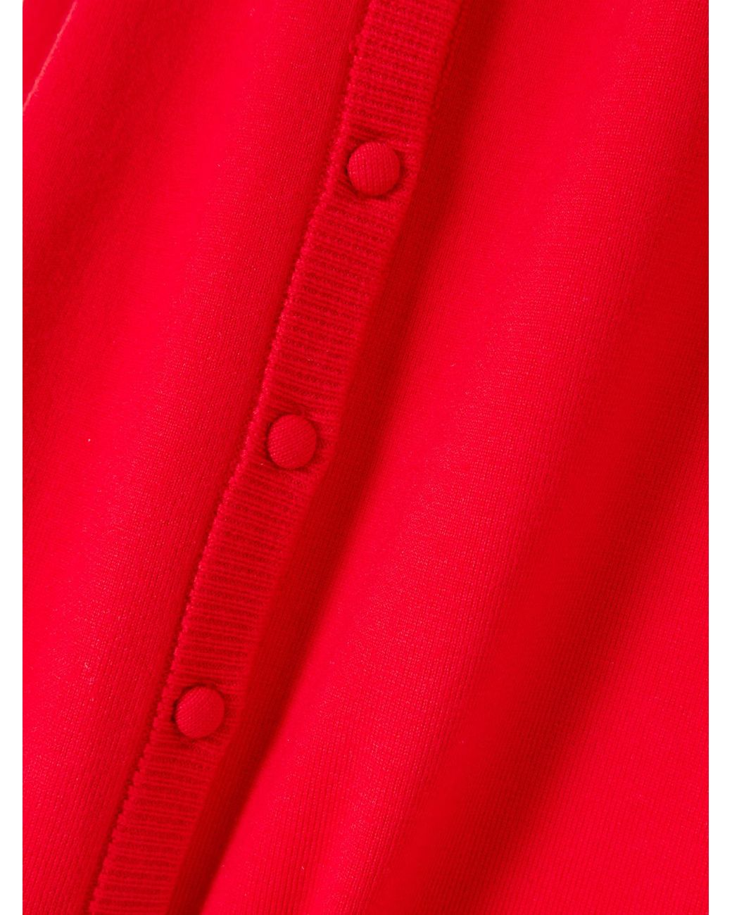 Victoria Beckham Red Ribbed Merino Wool-Blend Midi Skirt