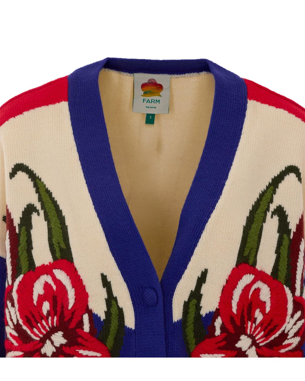 Farm Rio Red Long-Sleeve Knit Cardigan