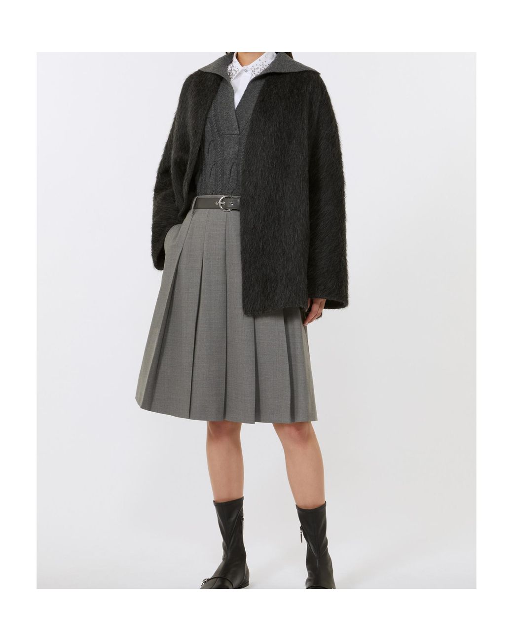 Max Mara Gray Wool And Cashmere Gilet
