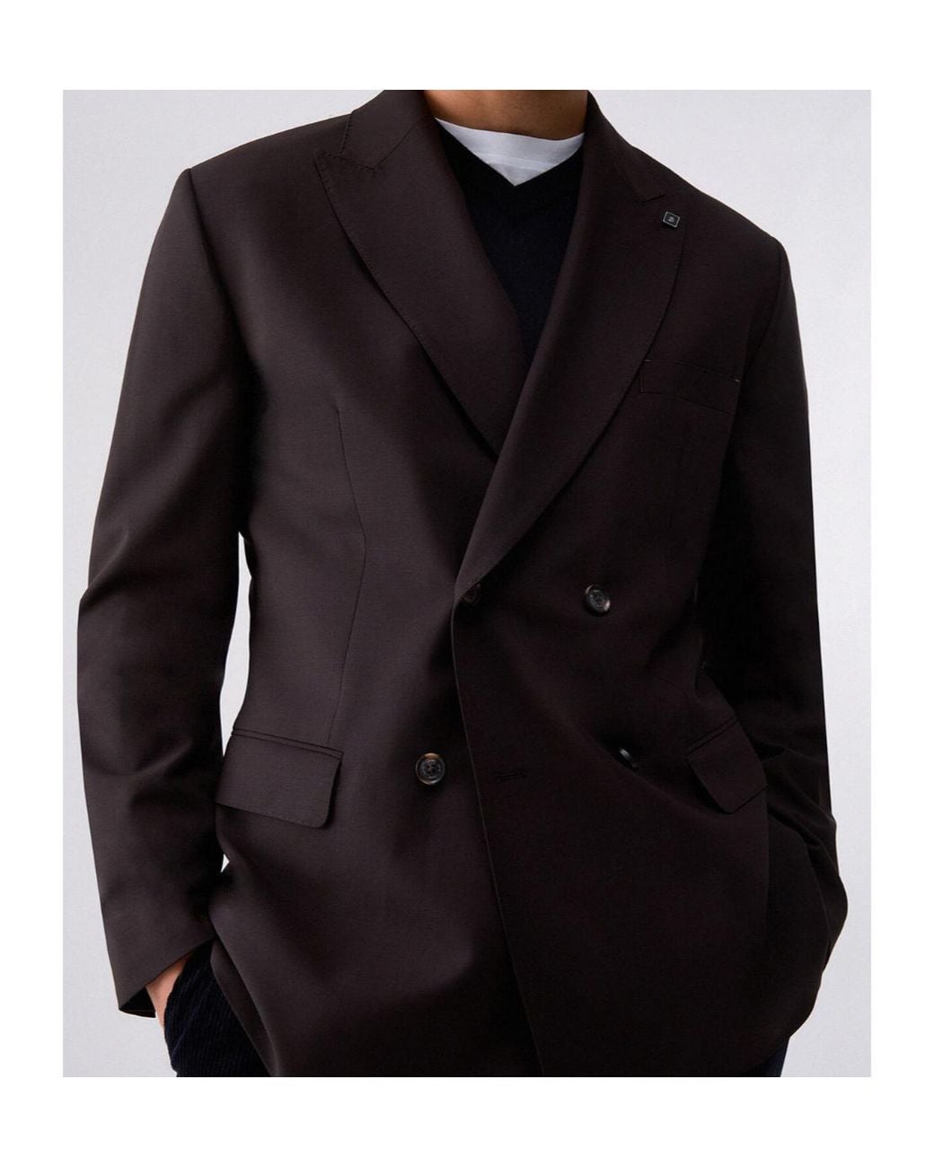 Liu Jo Black Double-Breasted Wool Blend Jacket for men