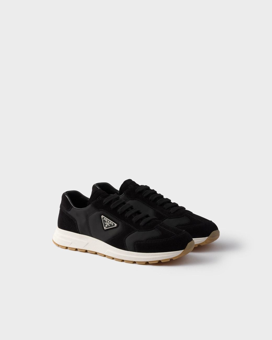 Prada Black Laced Sneakers Shoes for men