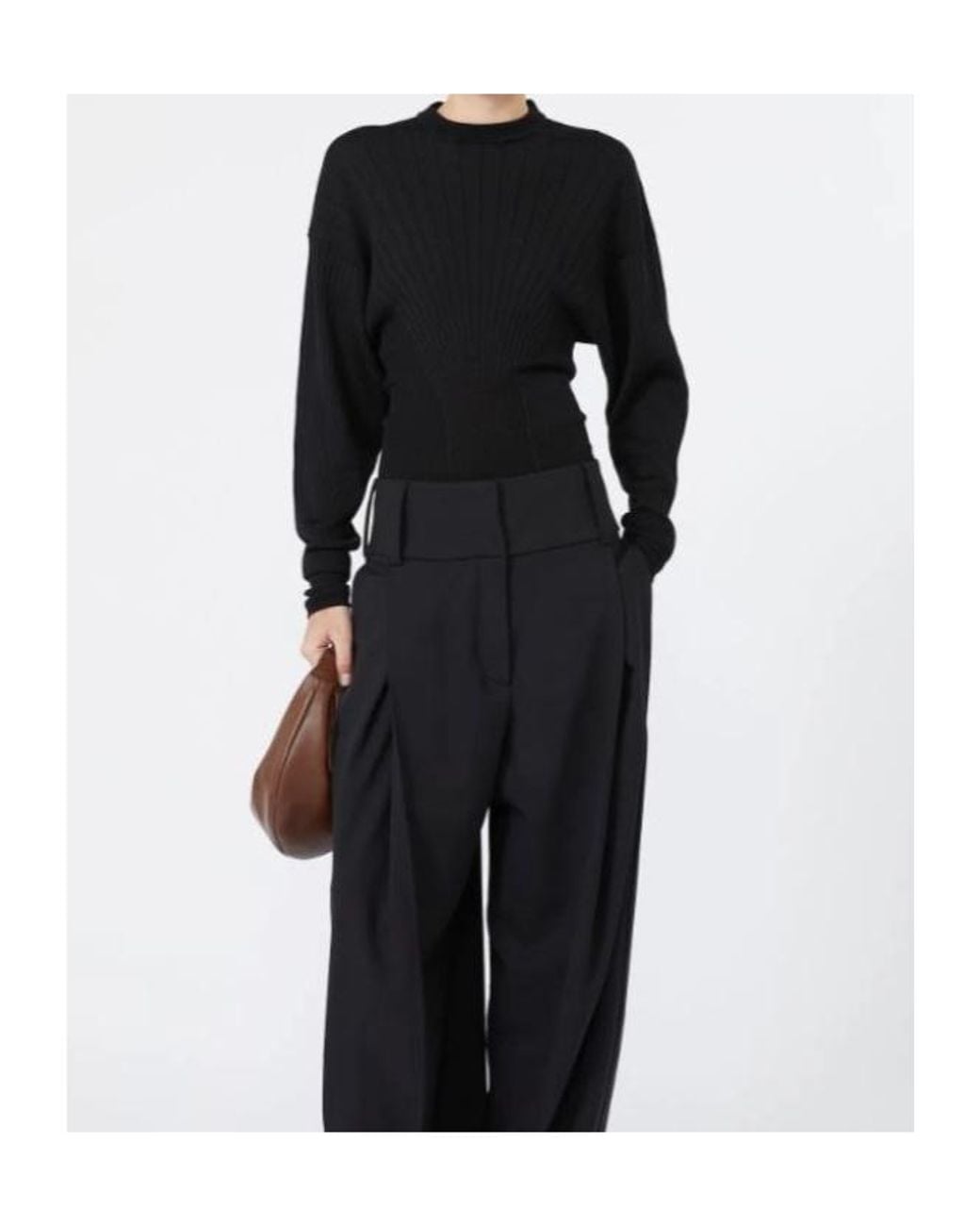 Sportmax Black Long-Sleeve Knit Top
