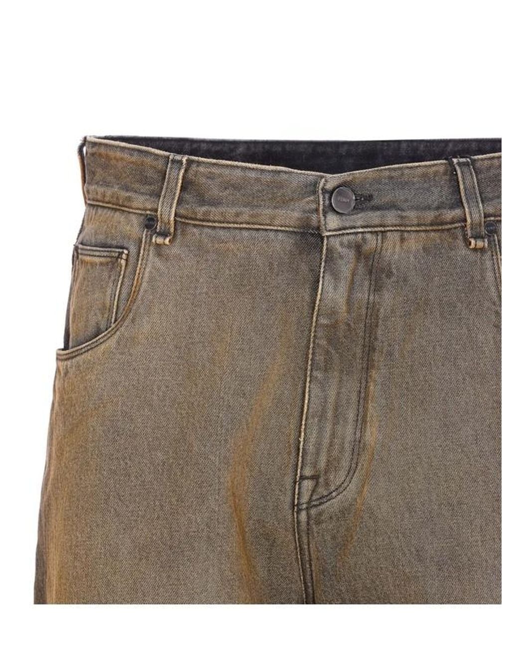 Fendi Gray Logo Patch Straight-Leg Long Jeans for men