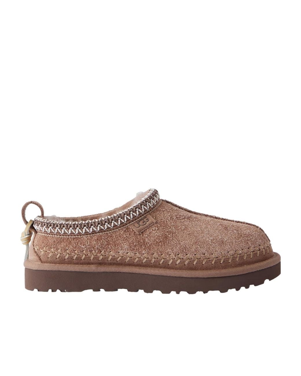 Ugg Brown Shearling-Lined Brushed-Suede Slippers