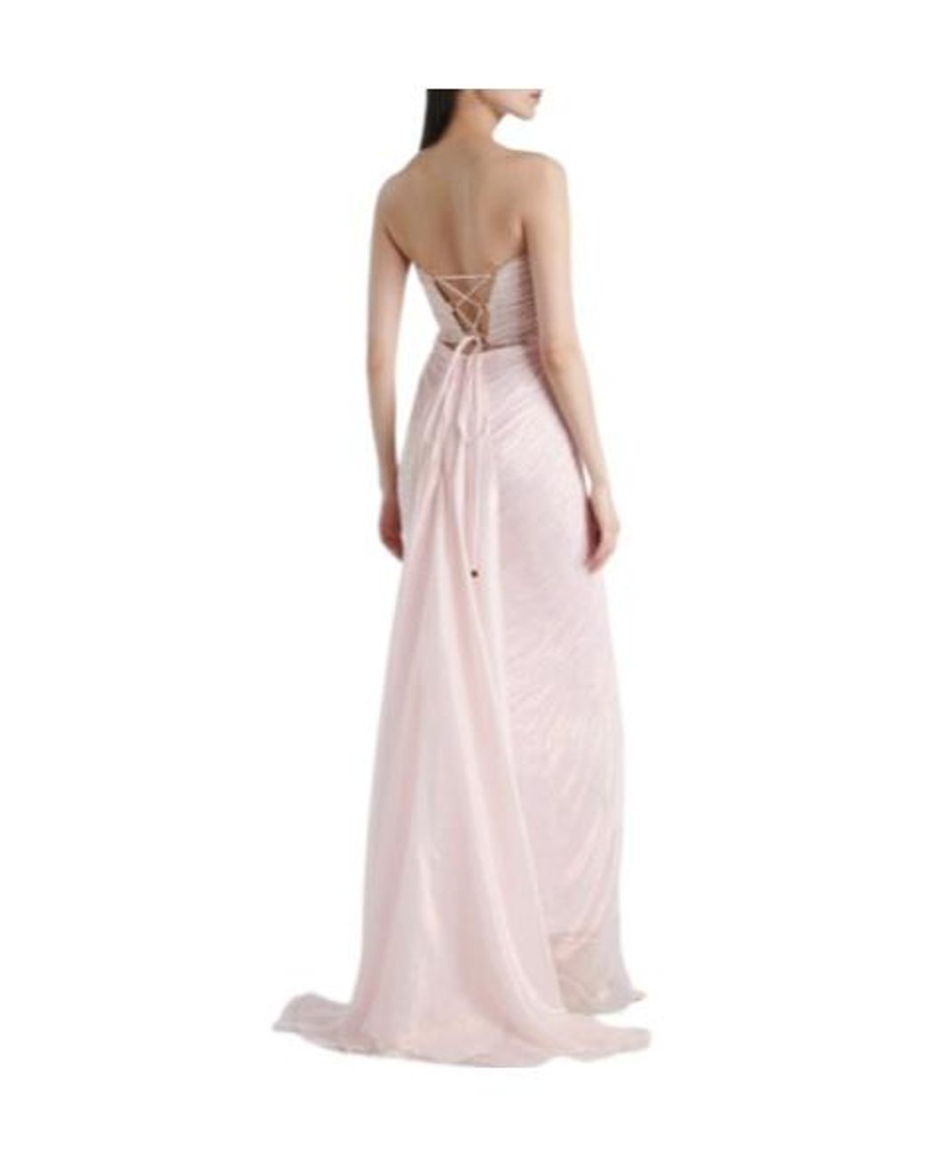 Maria Lucia Hohan Pink Pleated Silk-Blend Chiffon Gown