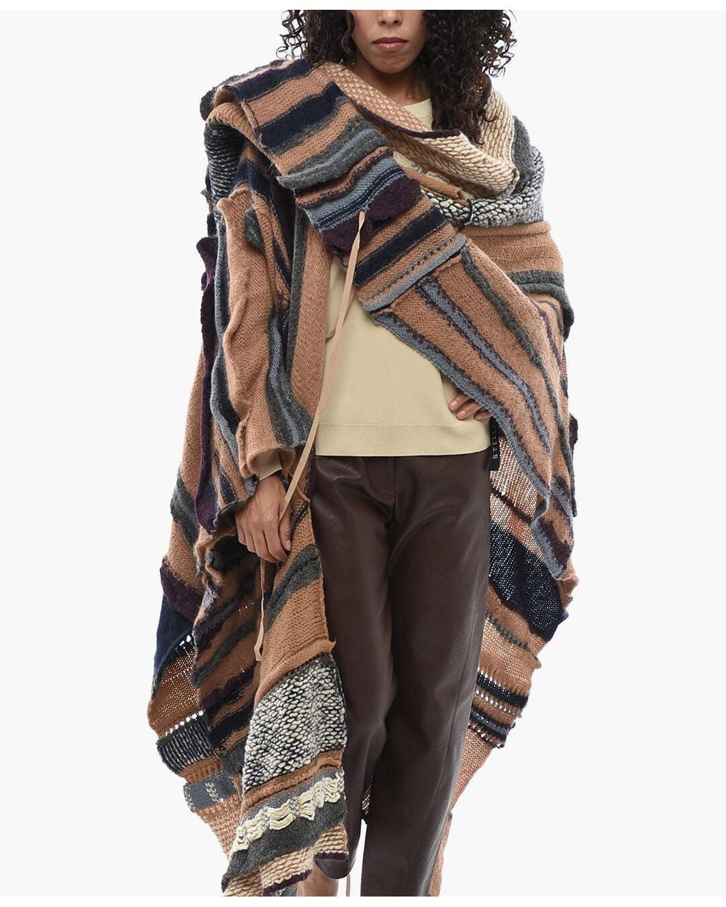 Stella McCartney Black Multi-Pattern Cape