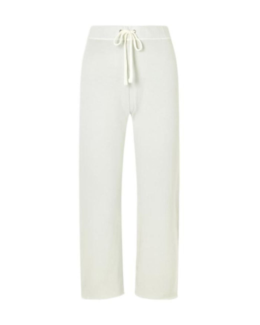 James Perse White Cropped Brushed Cotton-Terry Track Pants