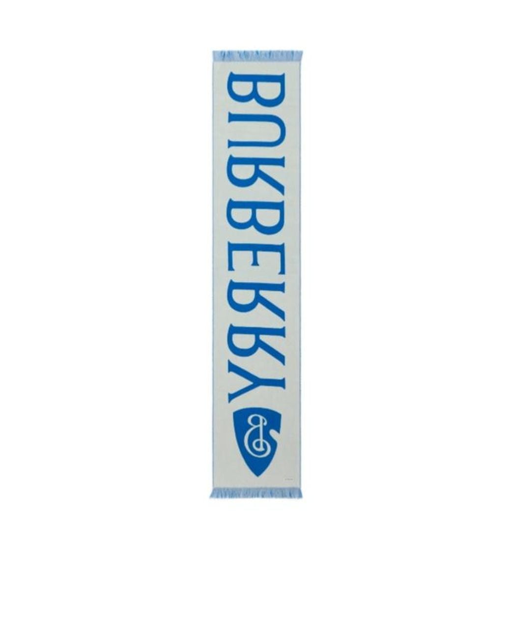 Burberry Blue Wool Logo Scarf