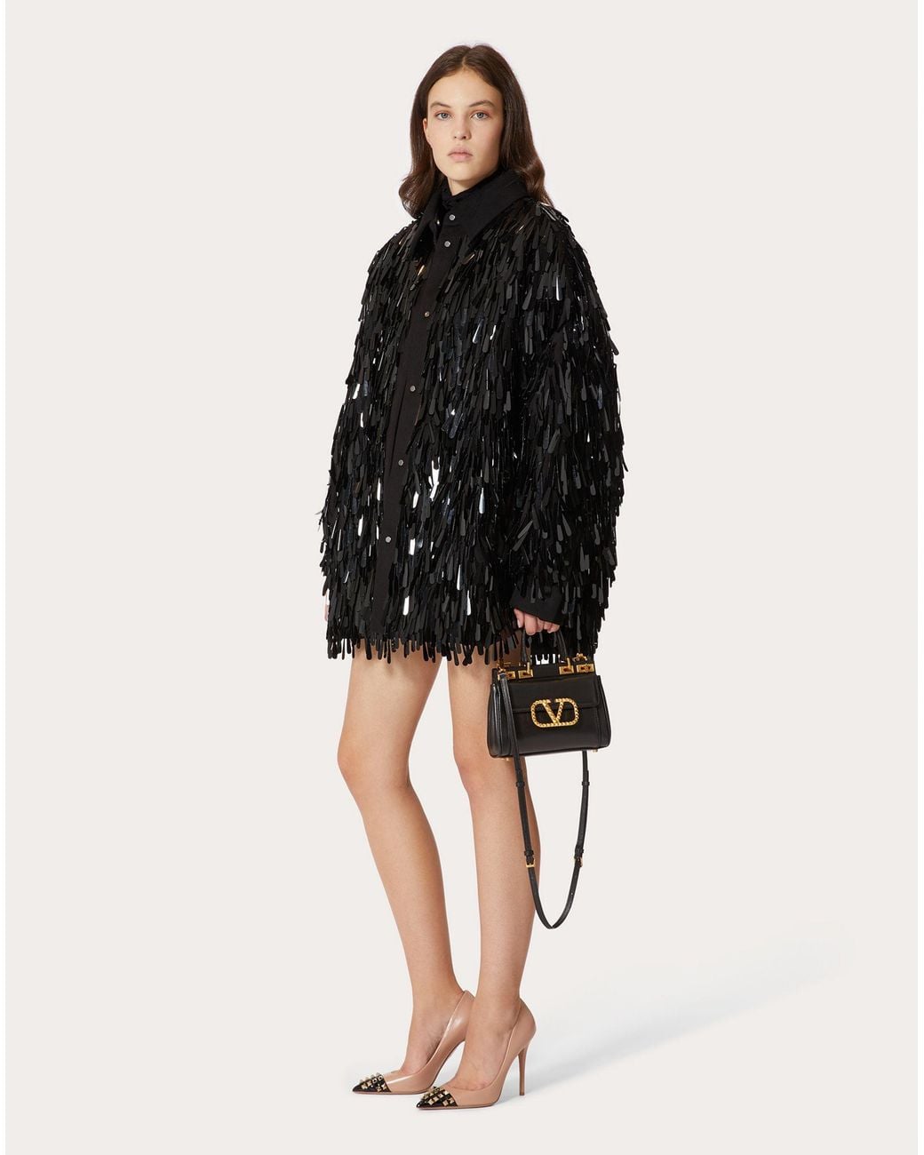 Valentino Black Sequined Casual Jacket