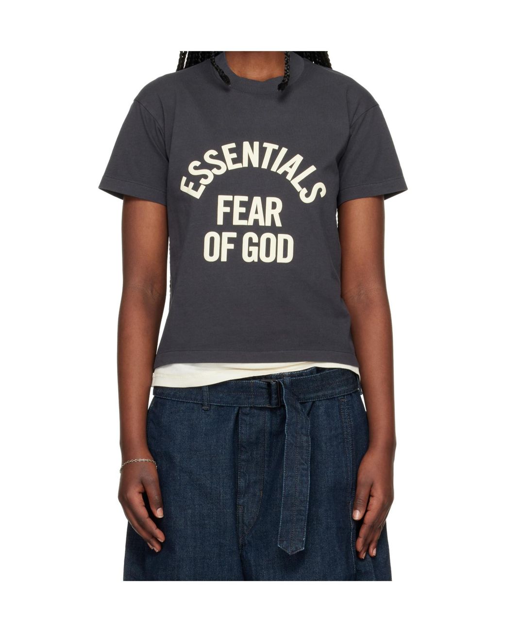 Fear Of God Black Logo Print T-Shirts