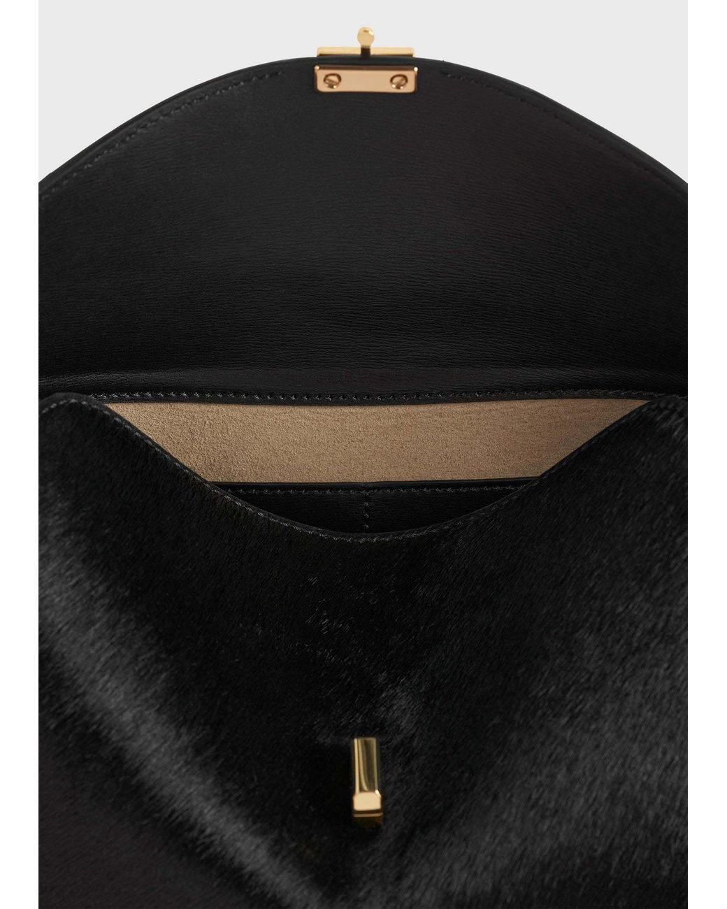 Totême Black Totême T-Lock Brushed Clutch Bag