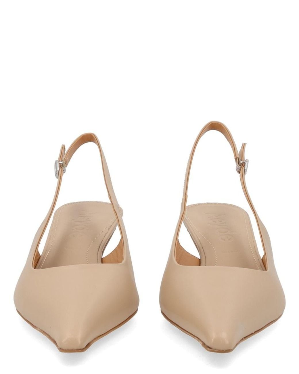 Aeyde Natural Pointed Toe Slingback Pumps