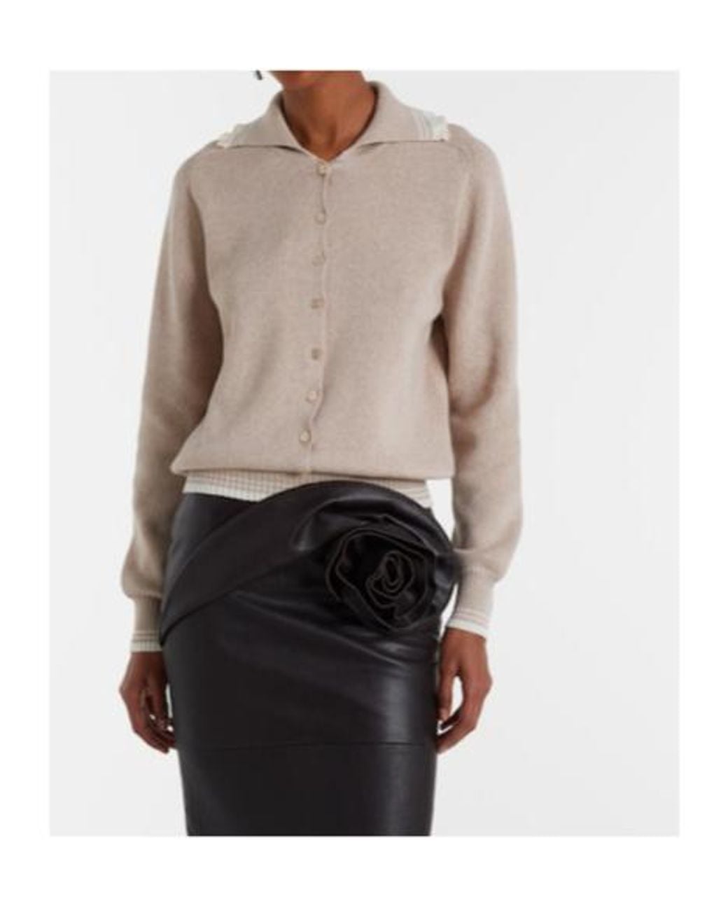 Magda Butrym Natural Cotton And Cashmere Cardigan