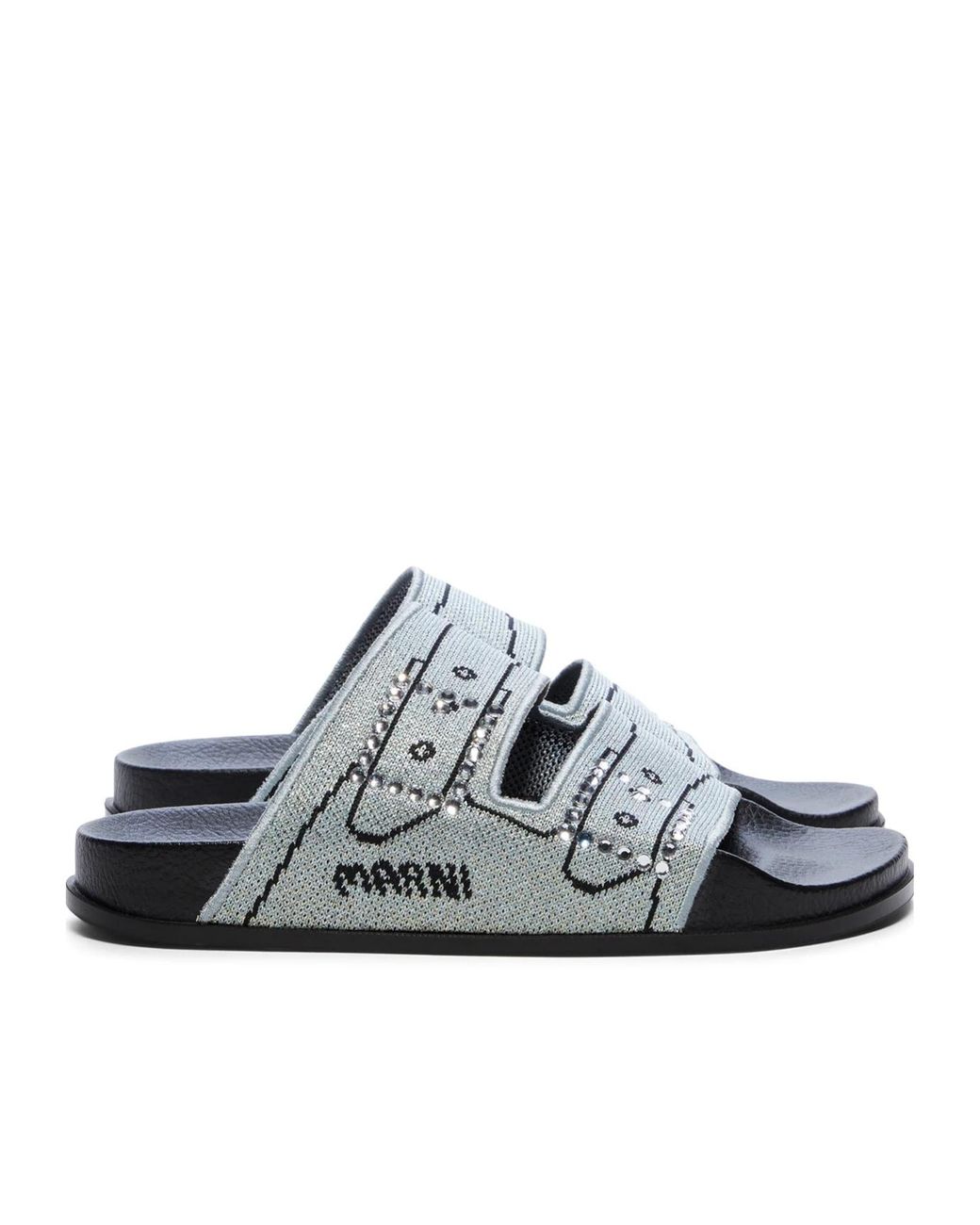 Marni White Jacquard Logo Flip-Flops