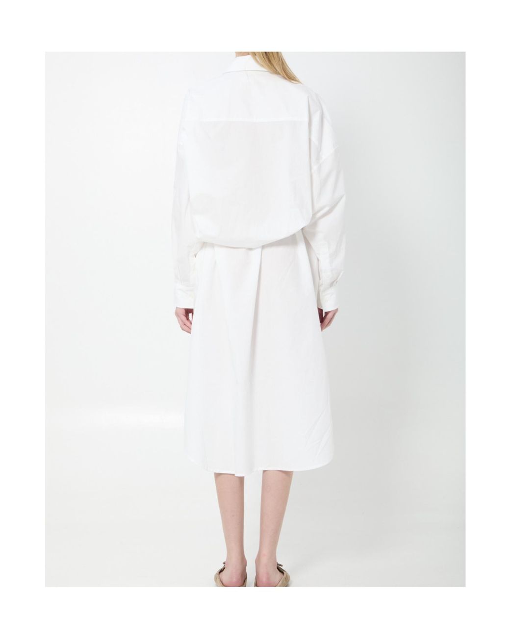 Frankie Shop White Bloom Midi Shirt Dress
