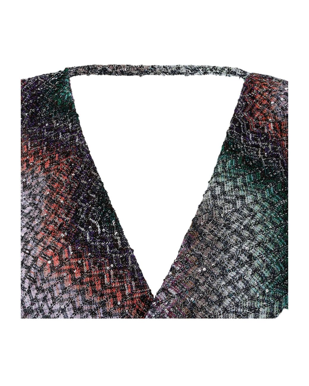 Missoni Blue Sequin-Embellished Zigzag Top