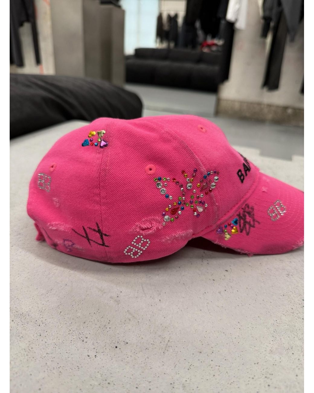 Balenciaga Pink Upcycled Cap for men