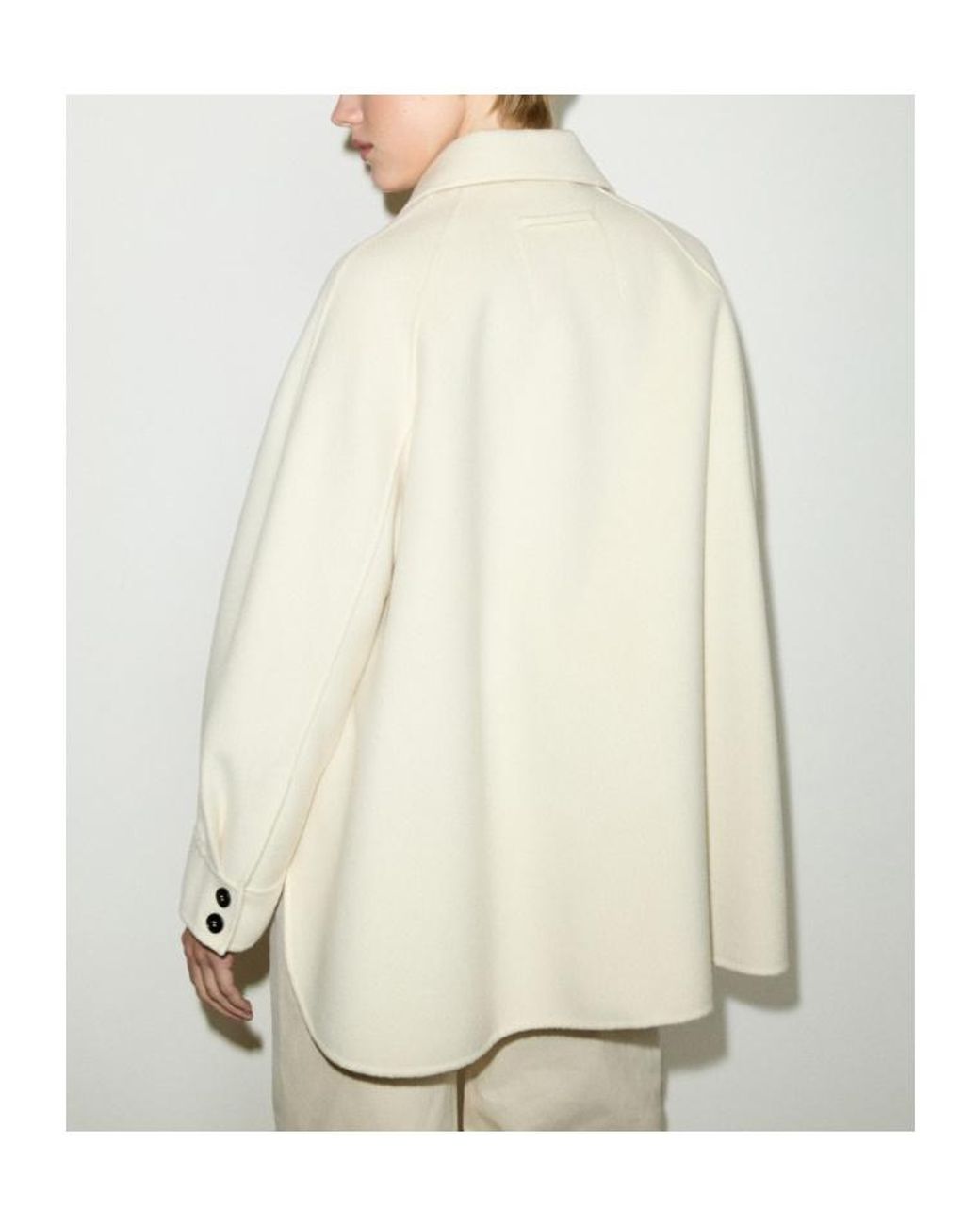 MAX&Co. White Double-Woven Wool Jacket