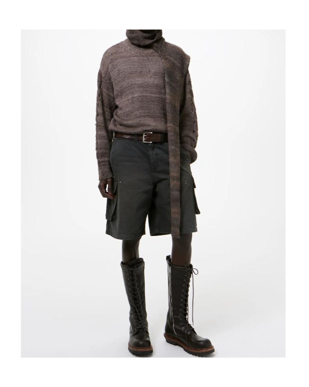 Our Legacy Gray Mount Cargo Knee-Length Shorts for men