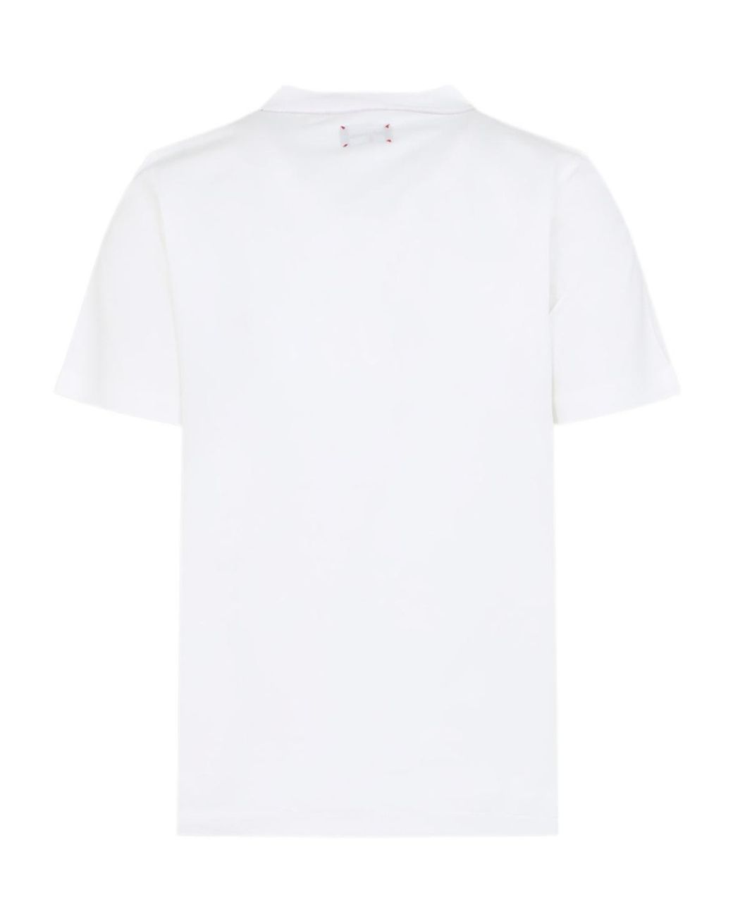 Kiton White Logo Embroidered Crew-Neck T-Shirt for men