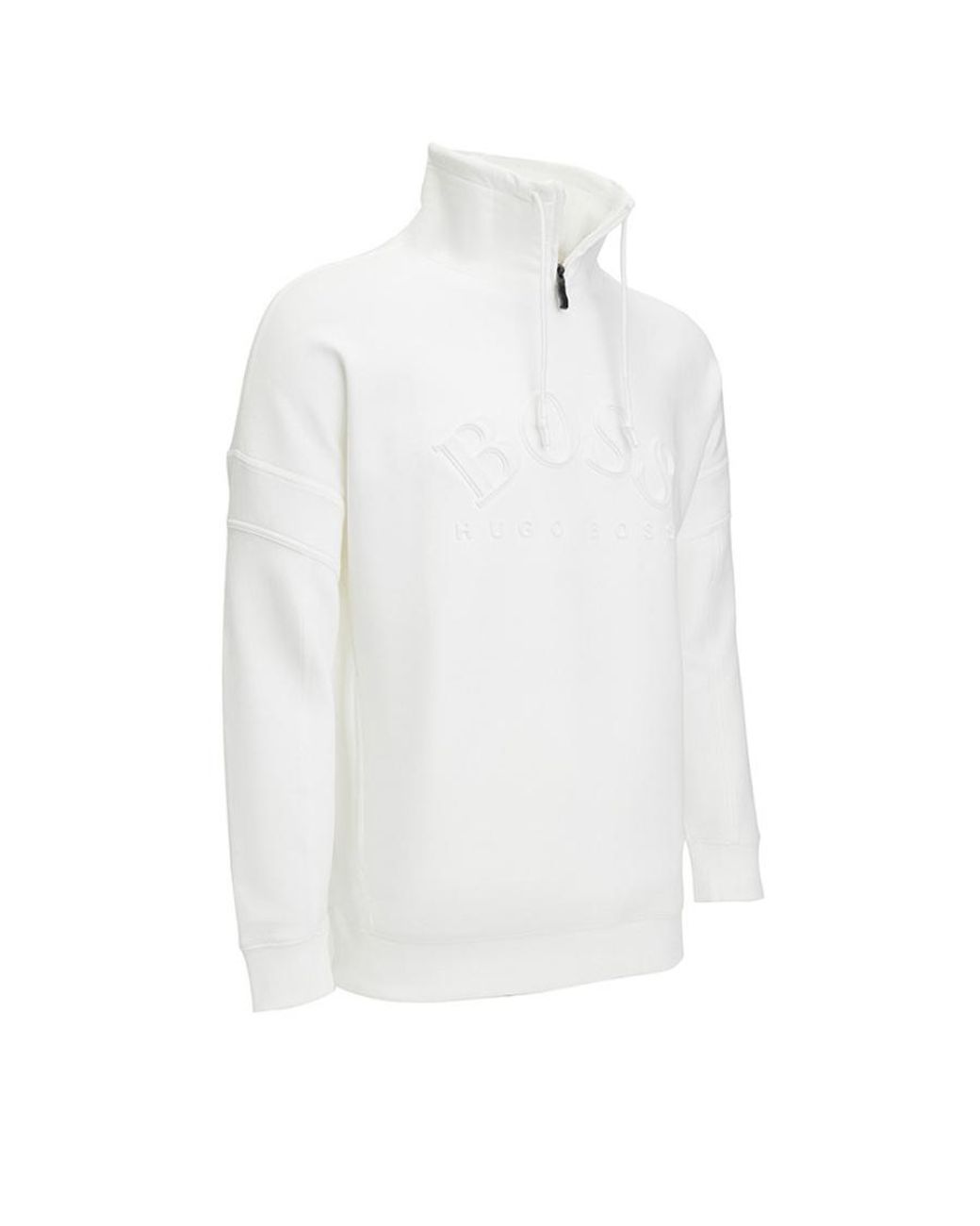 Boss White Zipper Detail Sweater for men