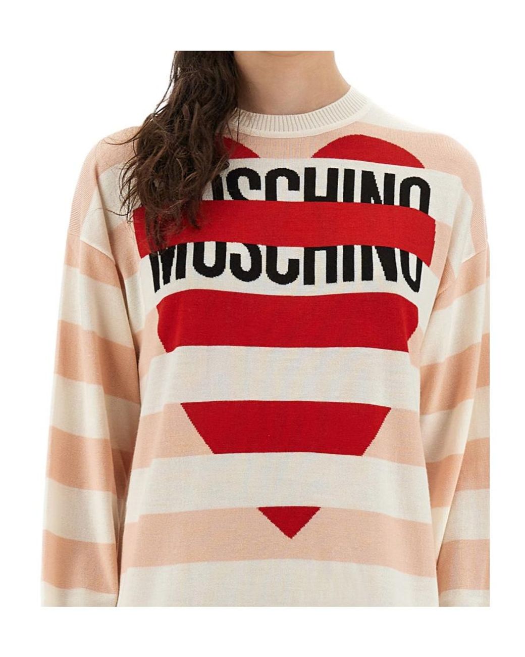 Moschino Red Jeans Logo Printed Mini Dress