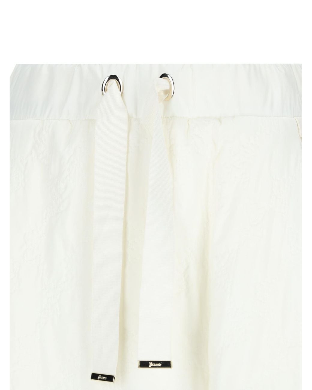 Herno White Drawstring Waist Maxi Skirt