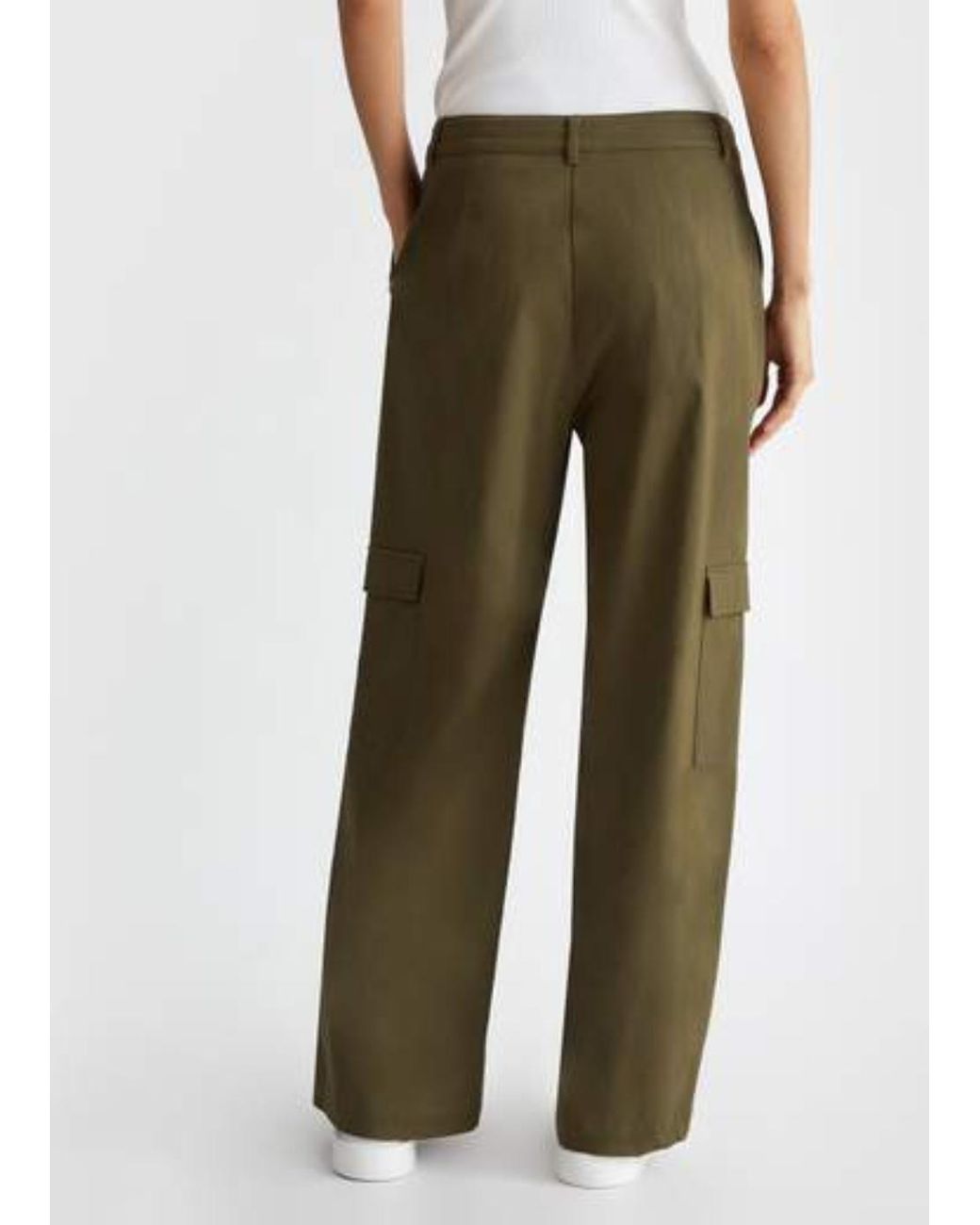 Liu Jo Green Pleated-Front Cargo Trousers