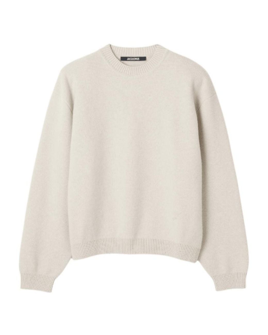 Jacquemus White Crew-Neck Long-Sleeve Sweatshirt for men