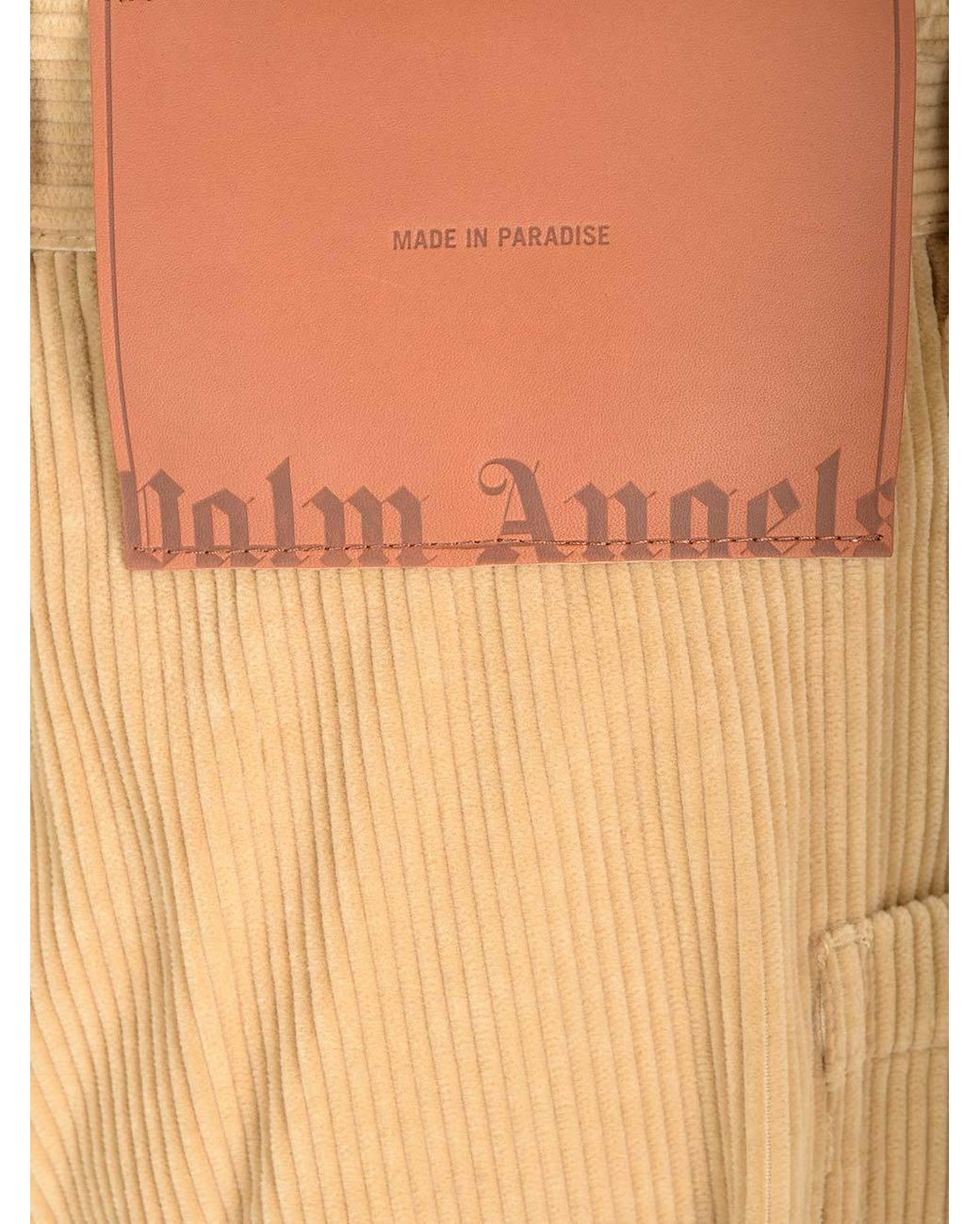 Palm Angels Natural Carrot Fit Corduroy Cargo Pants for men