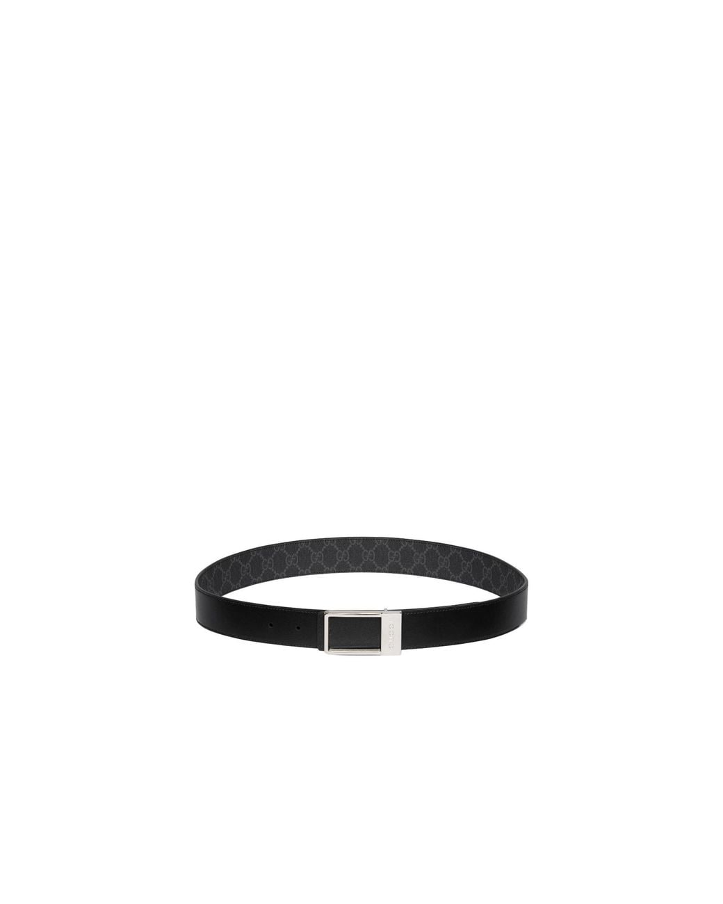 Gucci White Reversible Belt With Rectangular Buckle for men