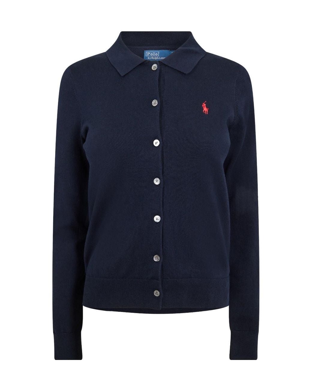 Polo Ralph Lauren Blue Collared Knit Cardigan