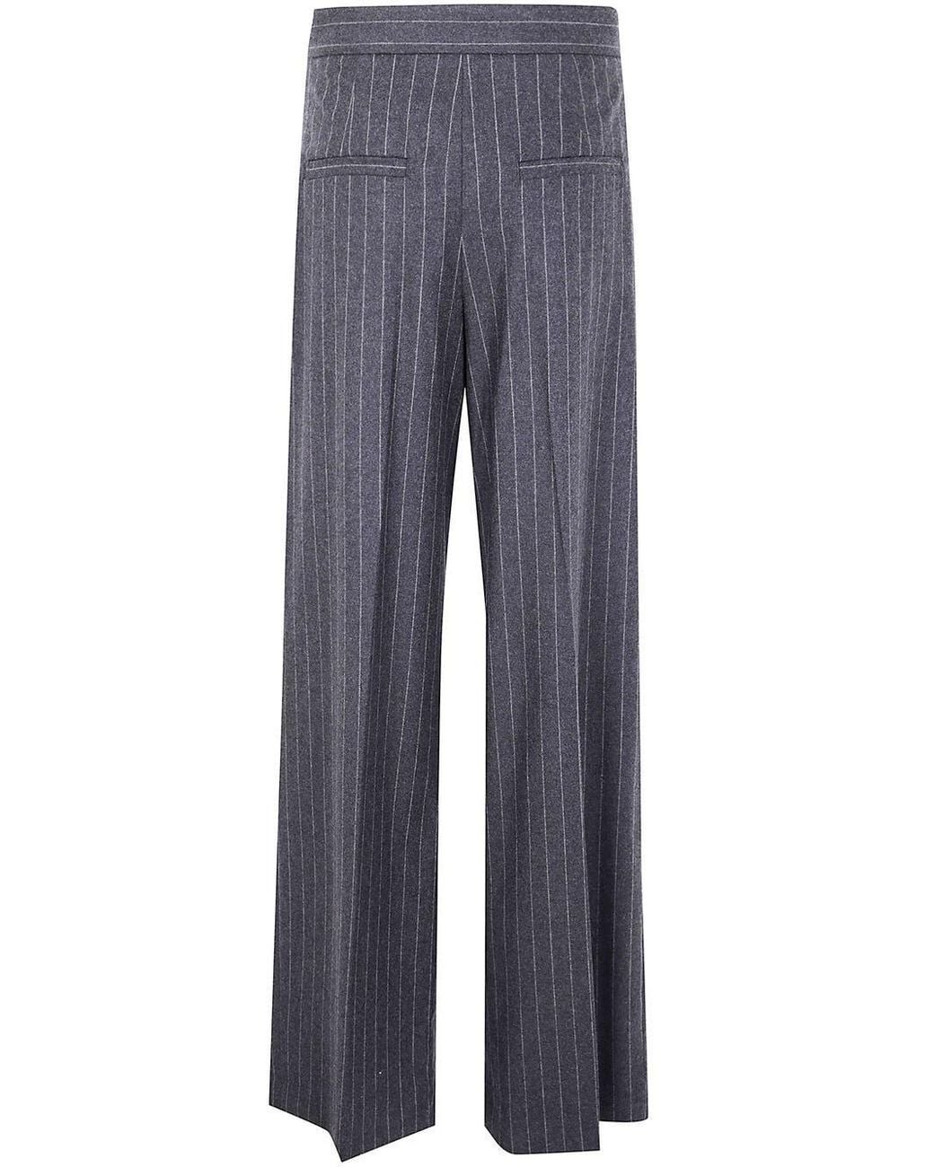 Sportmax Gray Belgio Striped Tailored Trousers