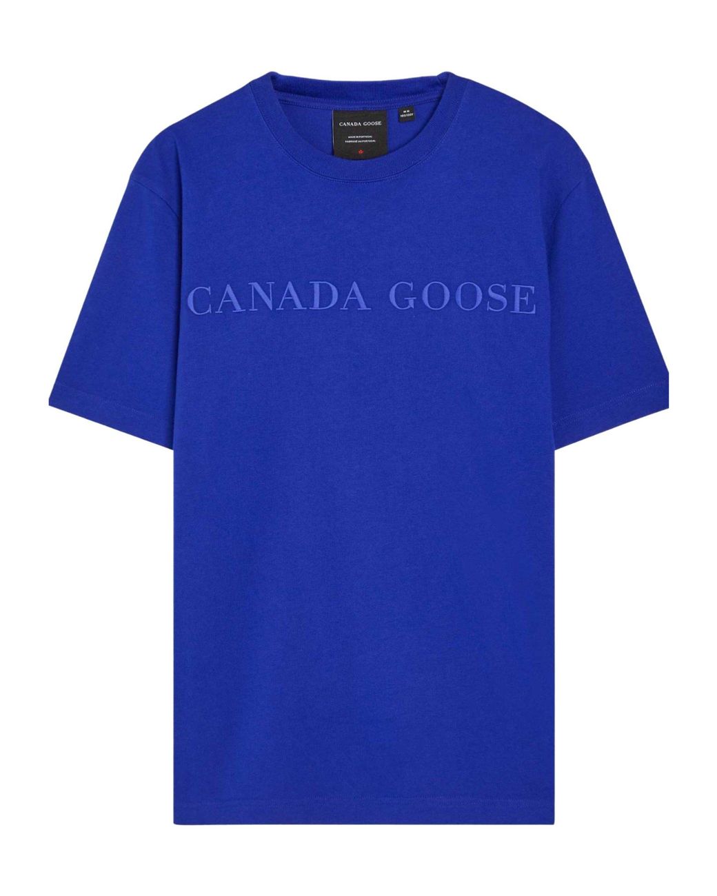 Canada Goose Blue Simple Cotton T-Shirt for men