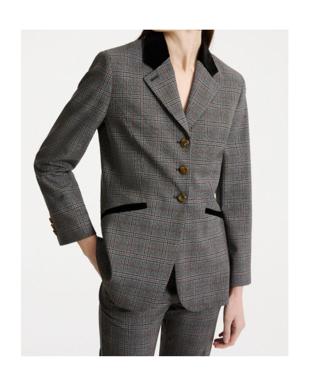 Marella Black Slim-Fit Stretch Twill Blazer