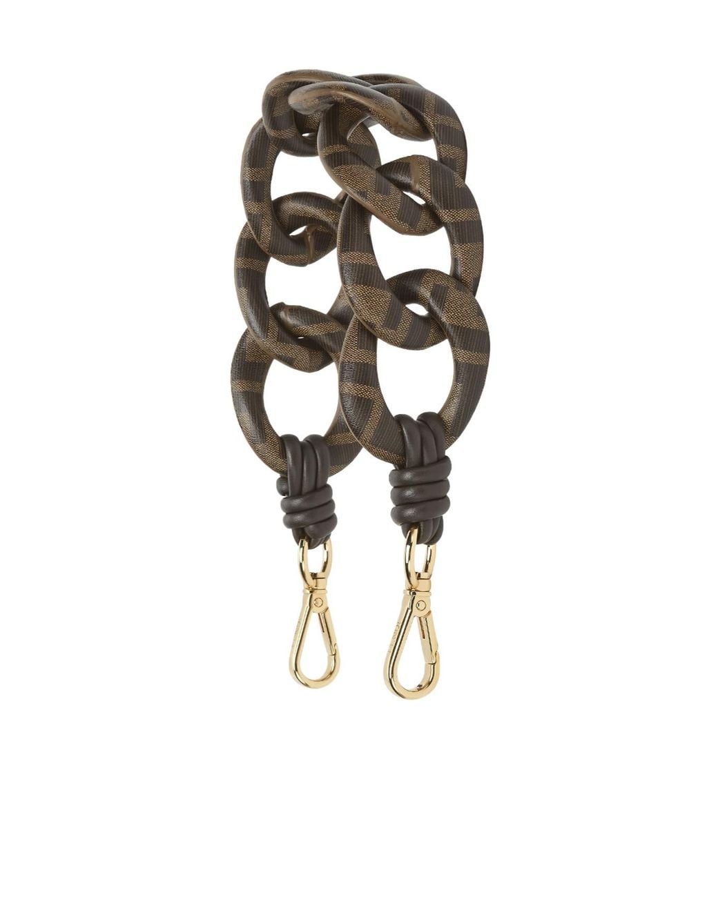 Fendi Metallic Ff Nappa Leather Shoulder Strap