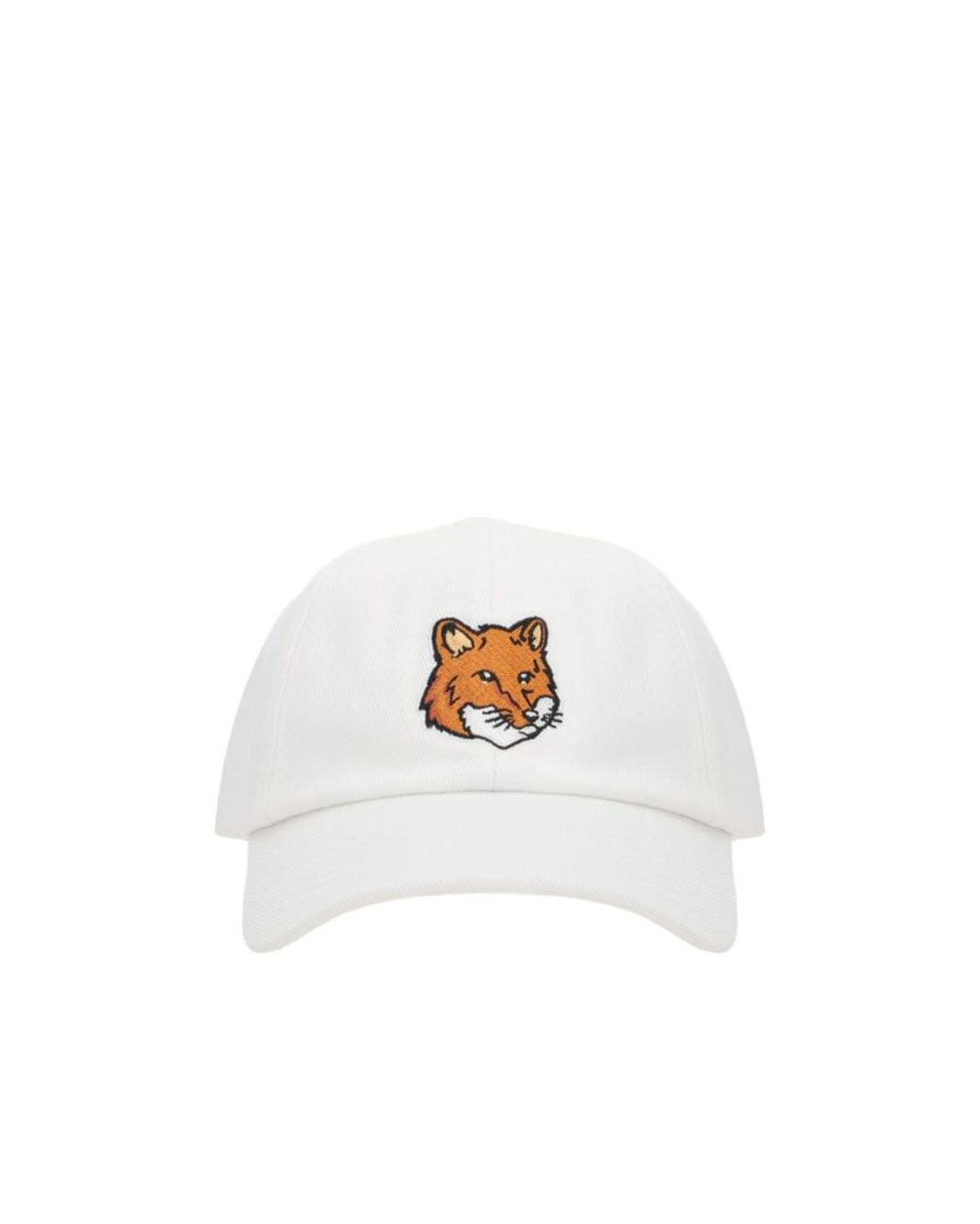 Maison Kitsuné White Maison Kitsuné Logo Embroidered Baseball Cap for men