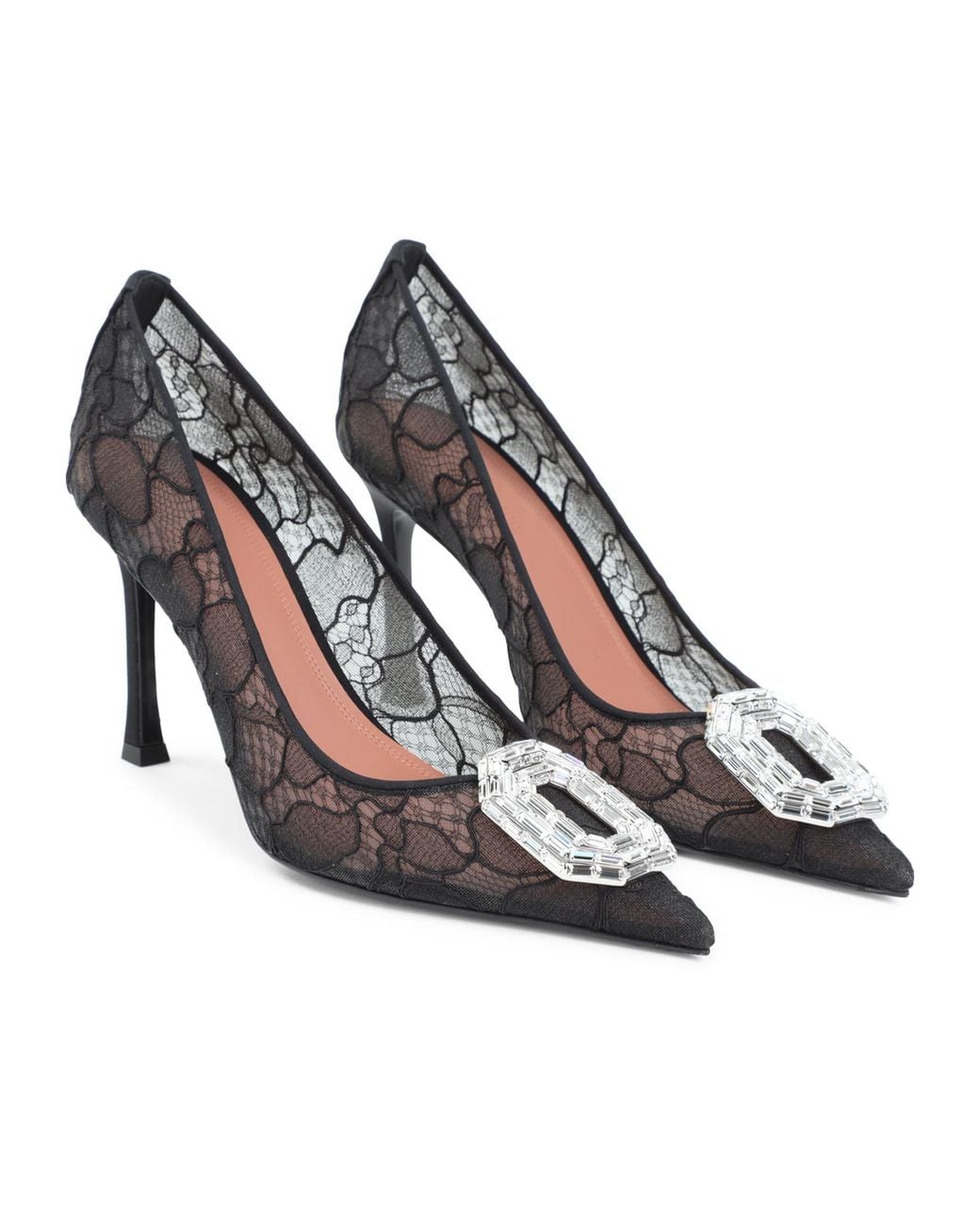AMINA MUADDI Metallic Pointed-Toe High Heels