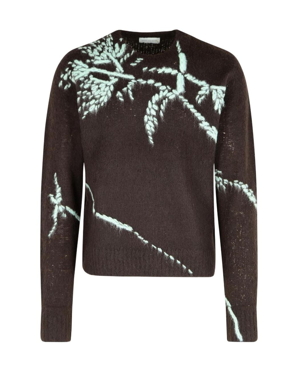 Dries Van Noten Black Long-Sleeved Crewneck Jumper for men