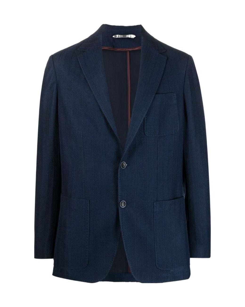 Canali Blue Single-Breasted Blazer for men