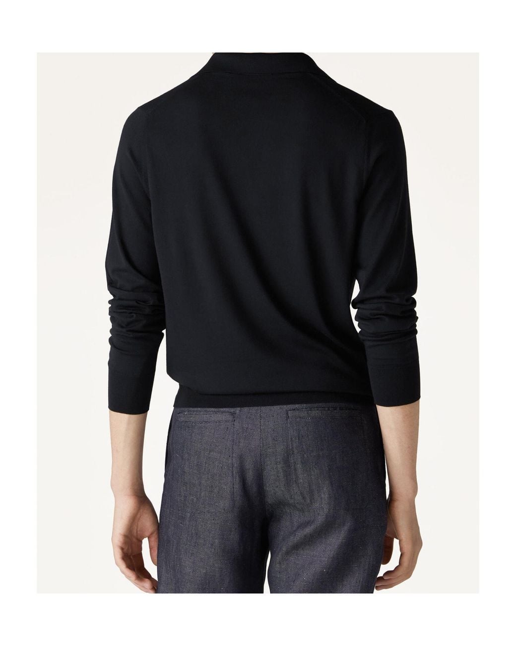 Loro Piana Black The Gift Of Kings Freshly Cut Wool Lapel Sweater for men
