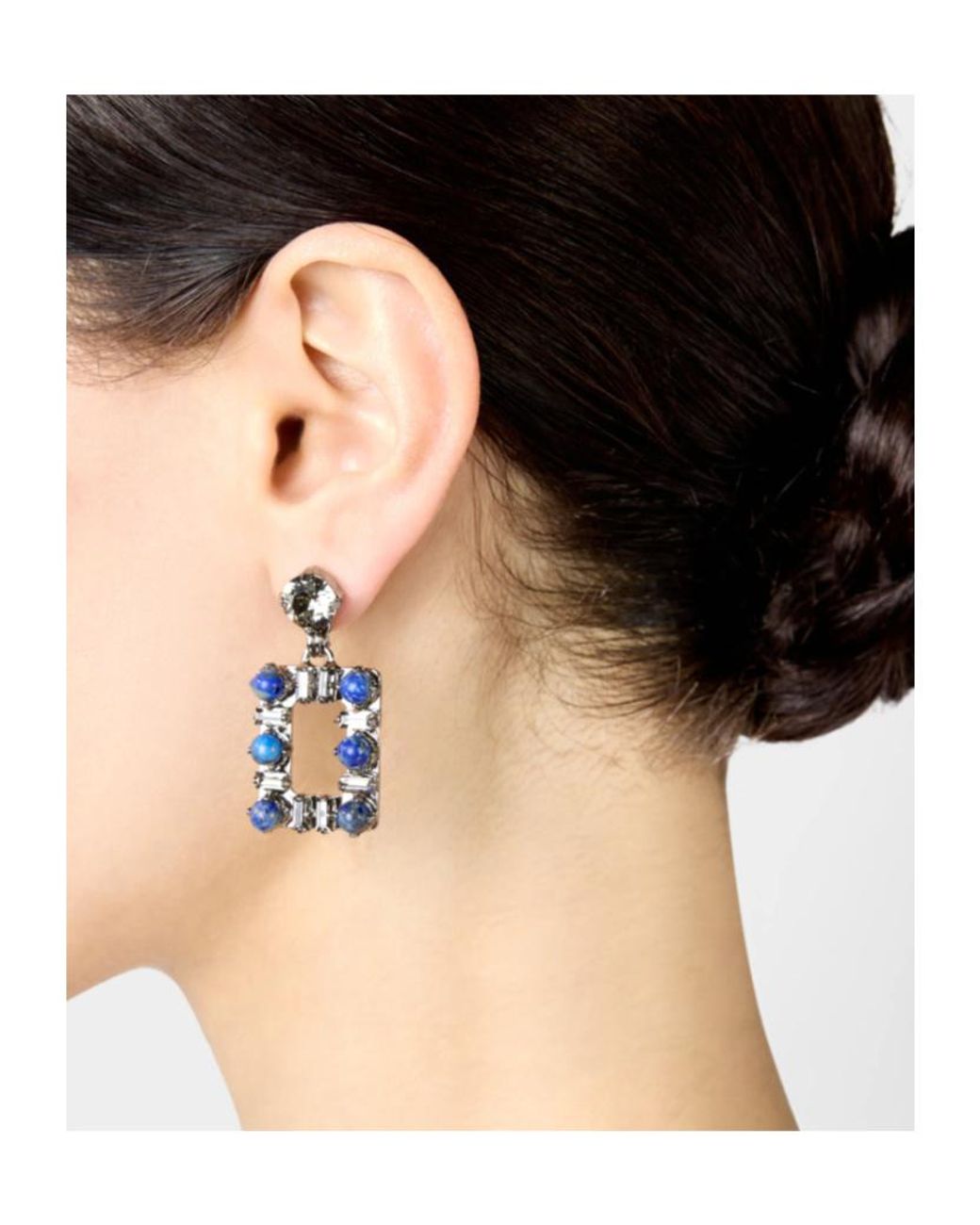 Roger Vivier Blue Bijoux Crystal Drop Earrings