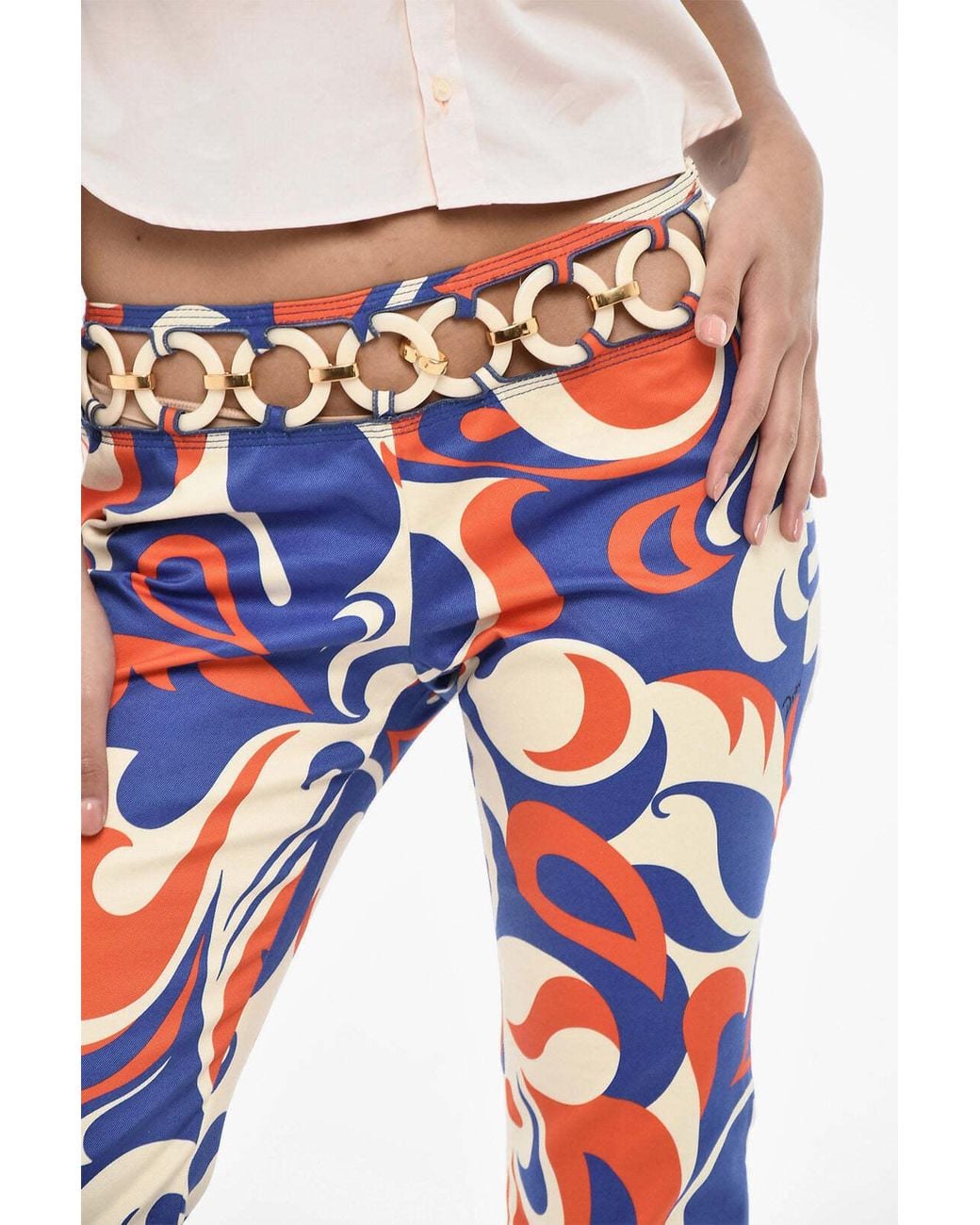 DSquared² Red Patterned Regular-Waist Pants