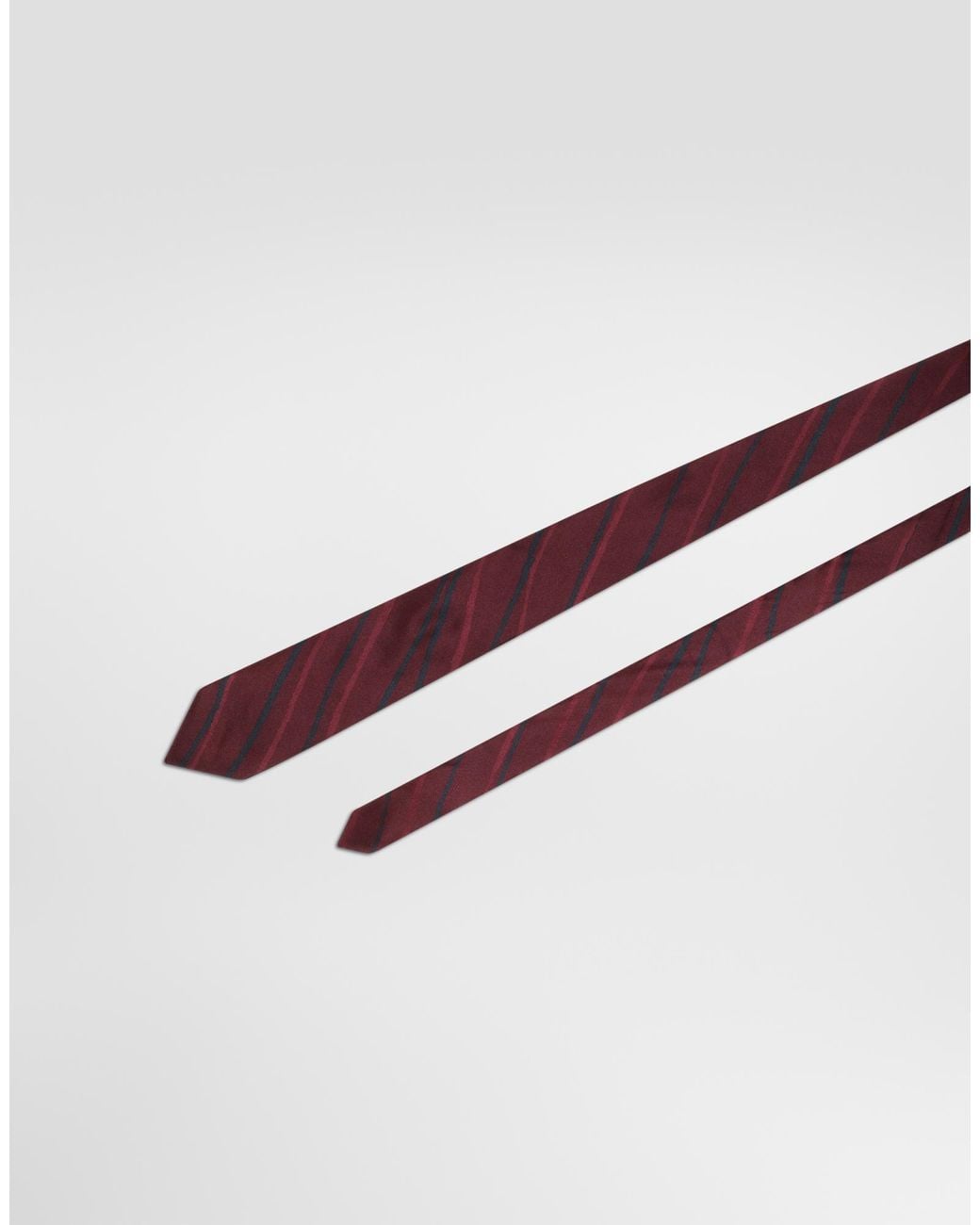 Dolce & Gabbana White Striped Tie for men