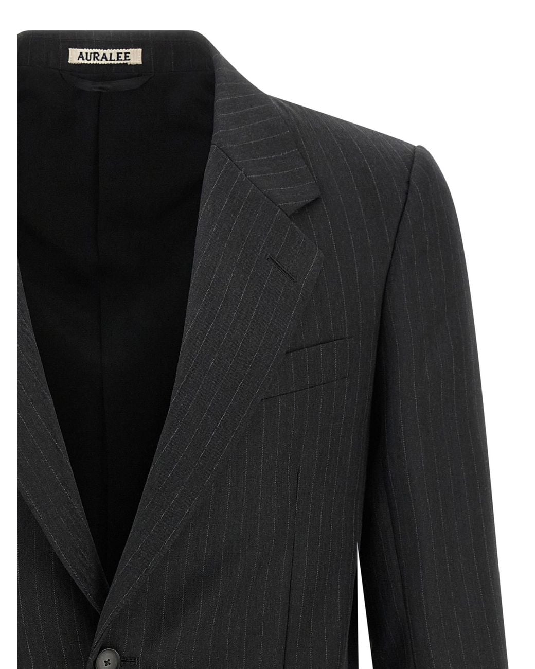 Auralee Black オーラリー ピンストライプ シングルブレスト ジャケット for men