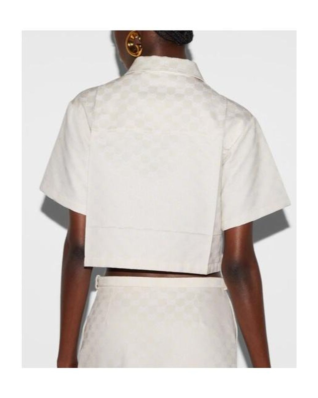 Gucci White Gg Cotton Gabardine Shirt
