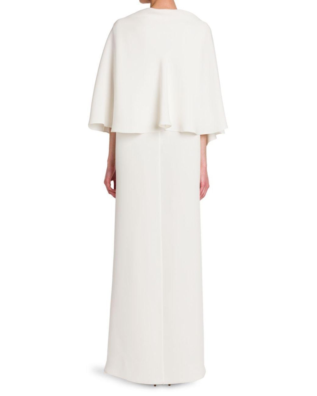 Valentino White V-Neck Draped Dress